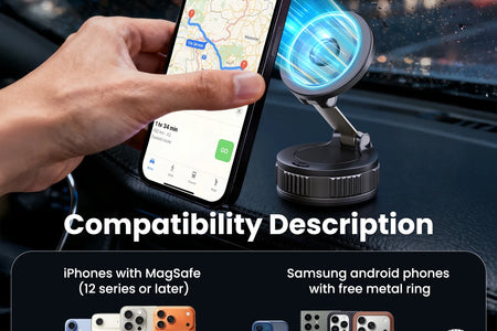 Phone Holders for Your Car -  Mag-Safe Car Mount - 360° Adjustable Phone Mount for Your Car Compatible for Iphone 17 Pro Max 16 15 14 13 12 Air Plus, Car Essentials Accessories