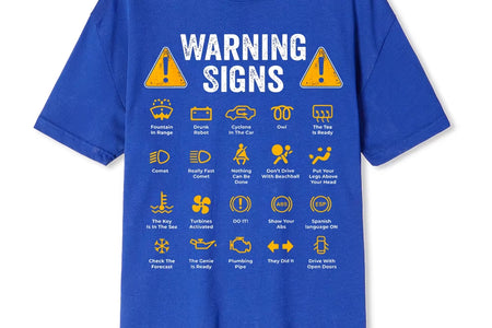 Funny Driving Warning Signs 101 Auto Mechanic Gift Driver T-Shirt Oversized Casual T Shirt Cotton Mens Tops Tees Cotton Clothing