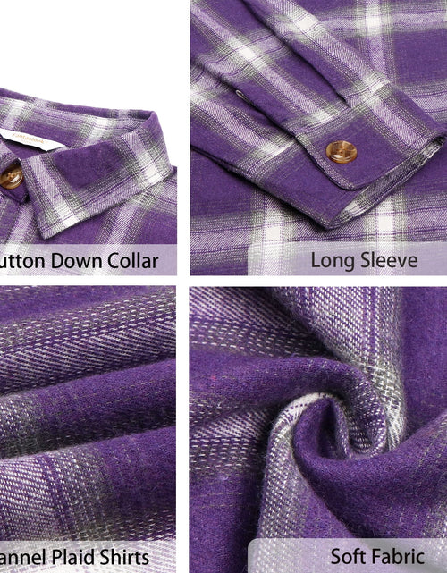 Load image into Gallery viewer, Camisas De Franela a Cuadros Para Mujer, Camisas De Manga Larga Y Botones, Blusas Y Tops
