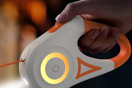 5M Automatic Retractable Dog Leash LED Luminous Leading Fashion Light Straps for Dog Puppy Pet Flexi Walking Running Lead