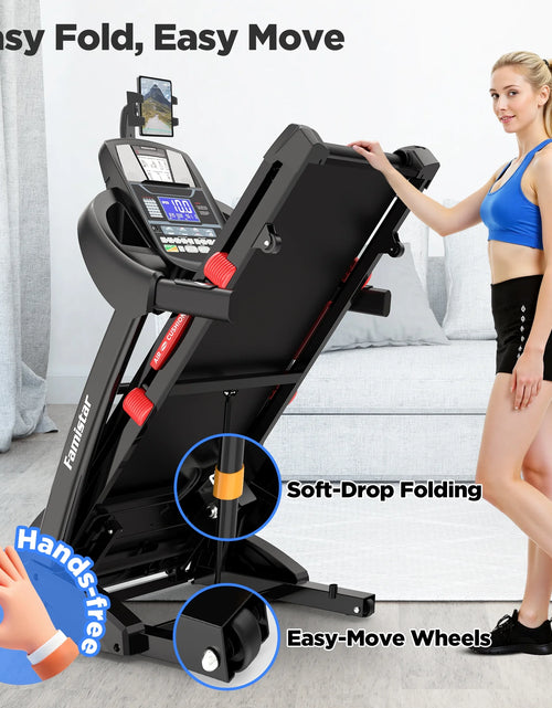 Load image into Gallery viewer, Caminadora Plegable De 5.0HP Para El Hogar Con 20 Inclinaciones Automáticas, Aplicación Inteligente, 300Lbs, Altavoces Bluetooth Hifi, 64 Programas, Velocidad De 12MPH, Máquina De Correr Eléctrica Plegable, Correa Para La Rodilla, Regalo
