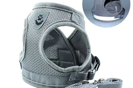 Reflective Dog Harness with Leash Adjustable Pet Harnesses Vest for Small Medium Dog Soft Outdoor Breathable Puppy Chest Strap