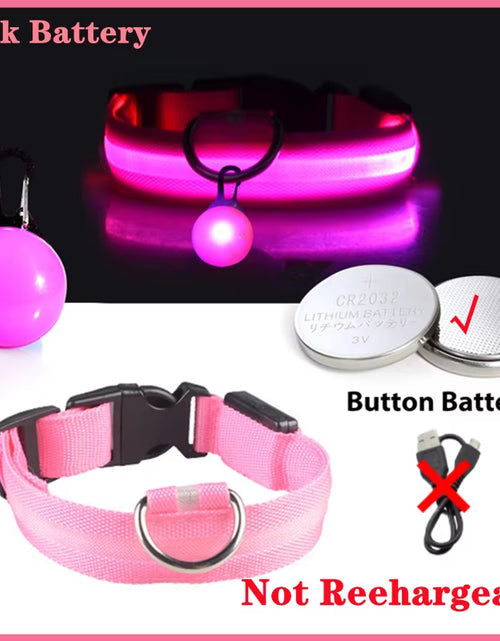 Load image into Gallery viewer, Usb Charging Glowing Dog Collar with Pendant Detachable Luxury Led Light Bright for Small Dogs Cat Night Safety Collar Wholesale
