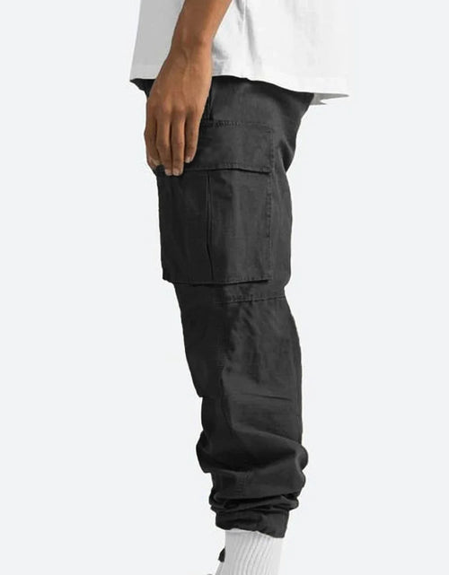Load image into Gallery viewer, Pantalones Pantalones Largos Para Hombre Sólido 2025 Casual Múltiples Bolsillos Al Aire Libre Tipo Recto Pantalones De Fitness Pantalones Cargo Pantalones Gris
