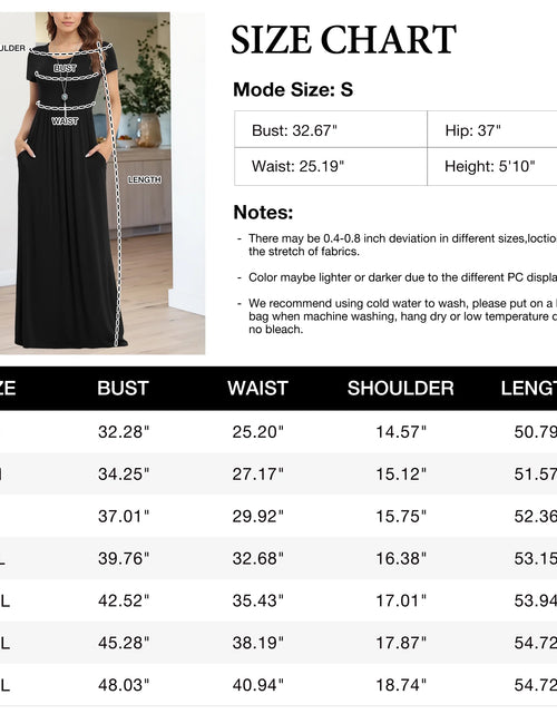 Load image into Gallery viewer, Women'S Short Sleeve Loose Plain Maxi Dresses Casual Long Dresses with Pockets,Mother'S Day,Dark Purple,Xl
