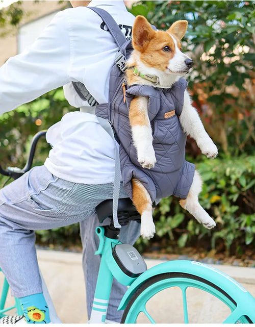 Load image into Gallery viewer, Winter Pet Dog Backpack Thicken Warm Cat Backpack Hands Free Portable Travel Dog Carrier for Small Dogs Windproof Safety Pet Bag
