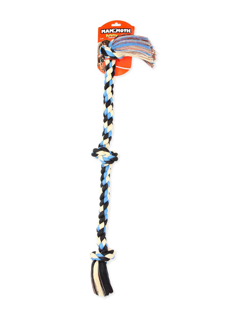 Load image into Gallery viewer, Flossy Chews Cottonblend 3 Knot Tug Rope Dog Toy, Extra-Large, 36", Assorted Colors
