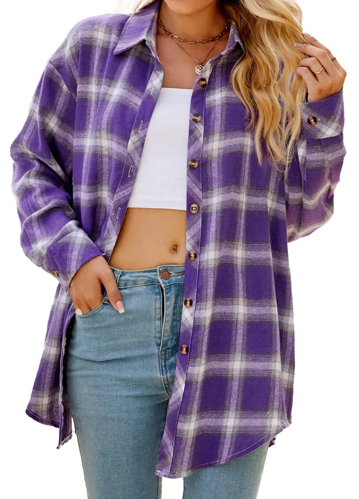 Camisas De Franela a Cuadros Para Mujer, Camisas De Manga Larga Y Botones, Blusas Y Tops