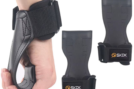 SKDK Weight Lifting Grip Pads Crossfit Bodybuilding Palm Protector Squat Gym Gloves Gym Equipment Fitness Sports Training PVC
