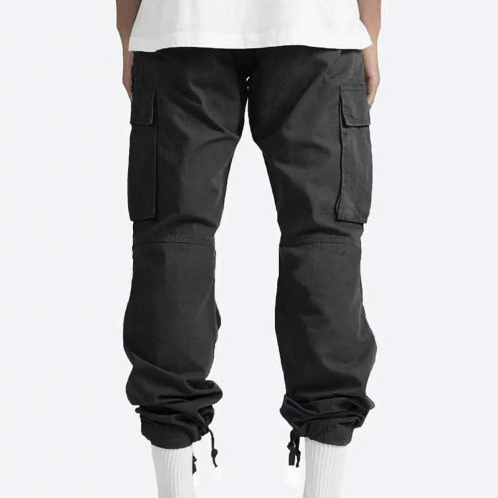 Pantalones Pantalones Largos Para Hombre Sólido 2025 Casual Múltiples Bolsillos Al Aire Libre Tipo Recto Pantalones De Fitness Pantalones Cargo Pantalones Gris