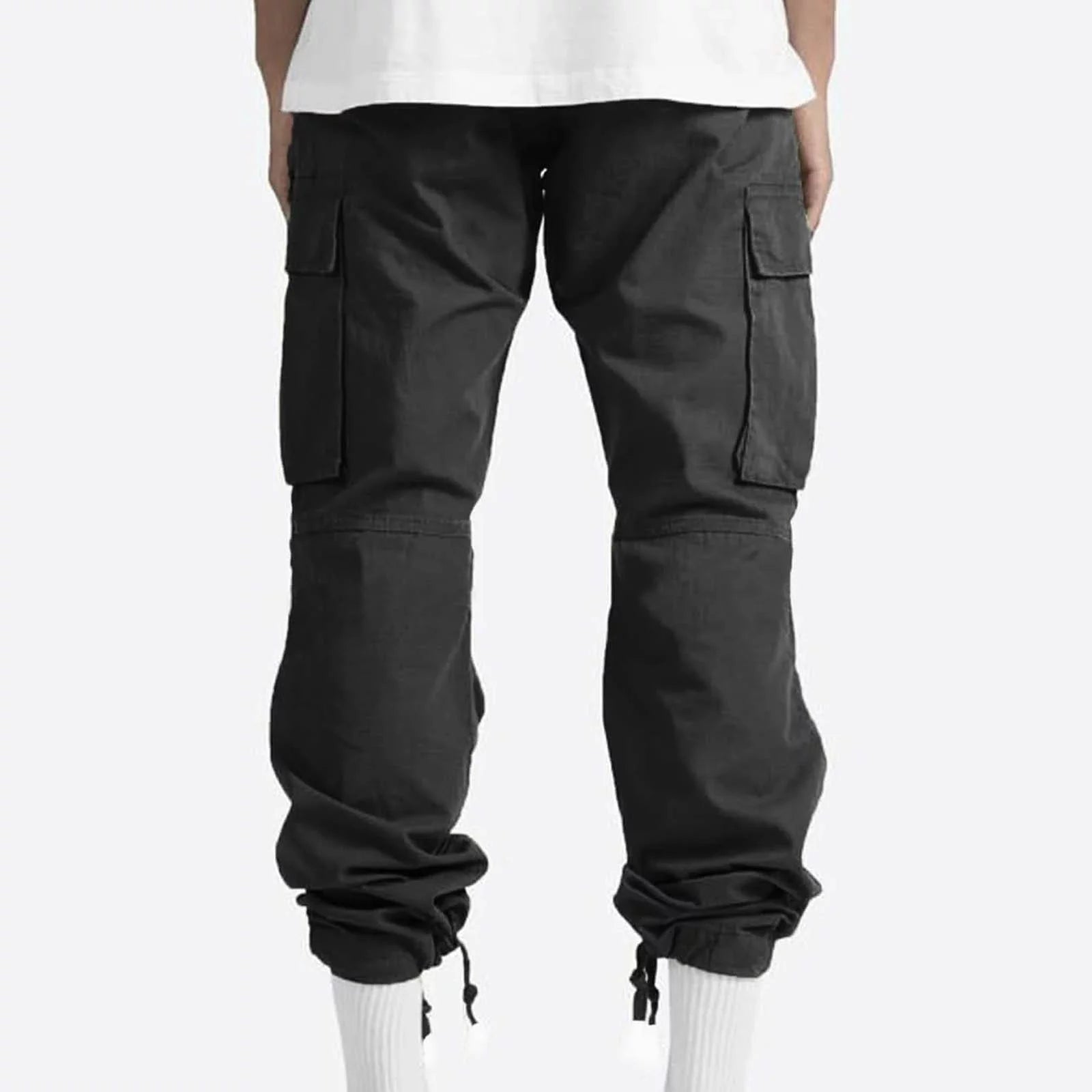 Pantalones Pantalones Largos Para Hombre Sólido 2025 Casual Múltiples Bolsillos Al Aire Libre Tipo Recto Pantalones De Fitness Pantalones Cargo Pantalones Gris