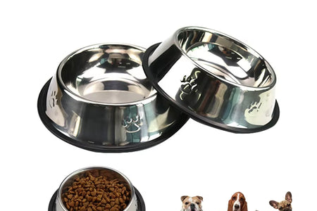 Paw Stainless Steel Pet Dog Bowl Feeder Skidproof Anti-Ant Shape Cat Dog Bowls Food Accessories Pet Supplies 6 Sizes