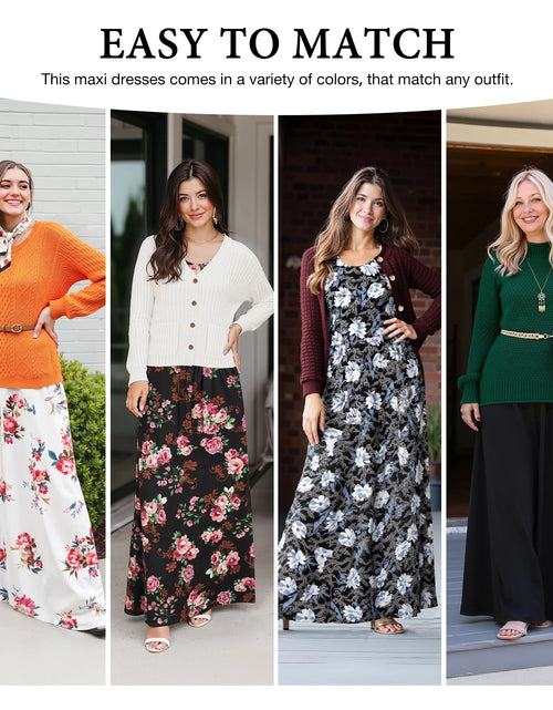 Load image into Gallery viewer, Women'S Short Sleeve Loose Plain Maxi Dresses Casual Long Dresses with Pockets,Mother'S Day,Dark Purple,Xl
