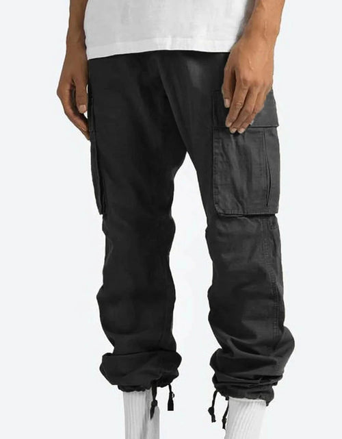 Load image into Gallery viewer, Pantalones Pantalones Largos Para Hombre Sólido 2025 Casual Múltiples Bolsillos Al Aire Libre Tipo Recto Pantalones De Fitness Pantalones Cargo Pantalones Gris
