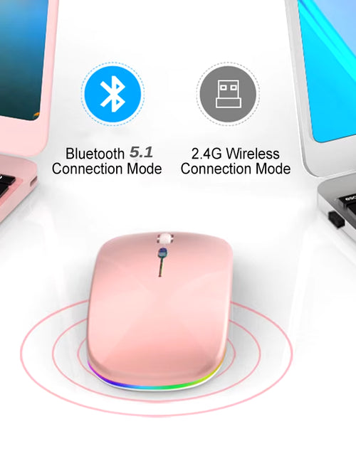 Load image into Gallery viewer, Bluetooth Mouse 2.4Ghz Wireless Mouse Mice Rechargeable Mouse Silent Mouse LED Backlit USB Gaming Mouse 1600DPI for PC Laptop
