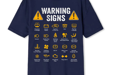 Funny Driving Warning Signs 101 Auto Mechanic Gift Driver T-Shirt Oversized Casual T Shirt Cotton Mens Tops Tees Cotton Clothing